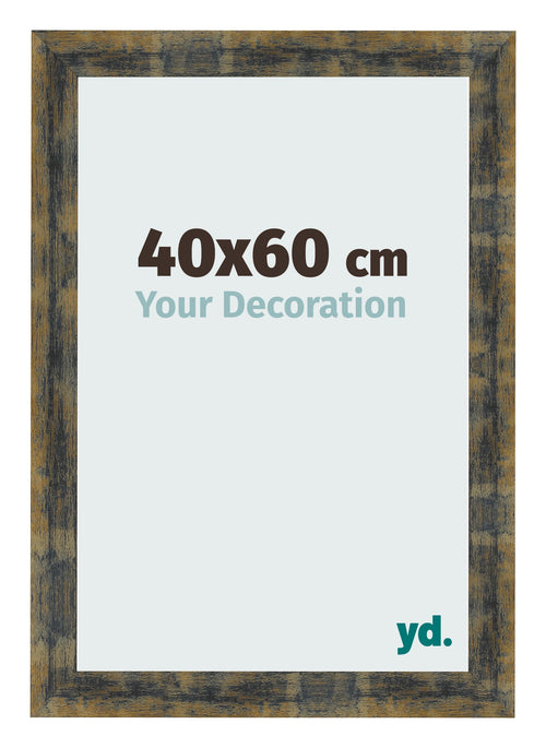 Marco de Fotos 40x60cm Azul Y Dorado Fusionado MDF Pisa Delantera Tamano | Yourdecoration.es