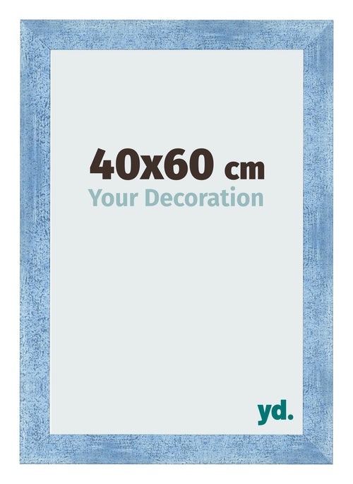 Marco de Fotos 40x60cm Claro Azul Barrido MDF Pisa Delantera Tamano | Yourdecoration.es