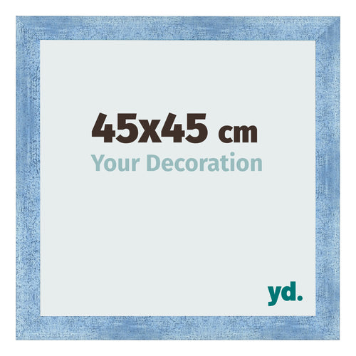 Marco de Fotos 45x45cm Claro Azul Barrido MDF Pisa Delantera Tamano | Yourdecoration.es