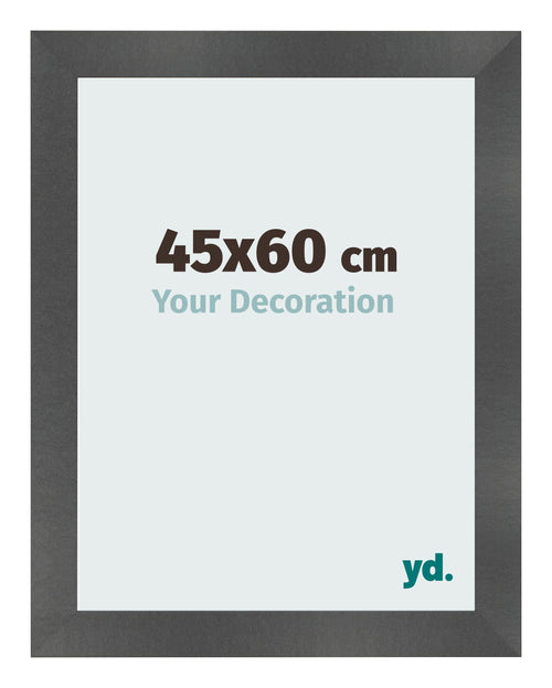 Marco de Fotos 45x60cm Negro Plateado Pulido MDF Pisa Delantera Tamano | Yourdecoration.es