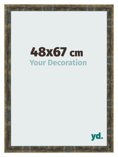 Marco de Fotos 48x67cm Azul Y Dorado Fusionado MDF Pisa Delantera Tamano | Yourdecoration.es