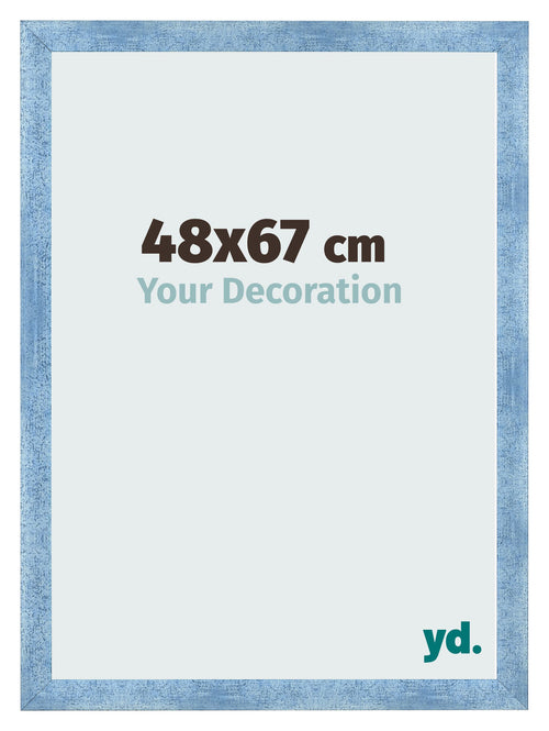 Marco de Fotos 48x67cm Claro Azul Barrido MDF Pisa Delantera Tamano | Yourdecoration.es