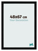 Marco de Fotos 48x67cm Negro Plateado Pulido MDF Pisa Delantera Tamano | Yourdecoration.es