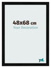 Marco de Fotos 48x68cm Negro Plateado Pulido MDF Pisa Delantera Tamano | Yourdecoration.es