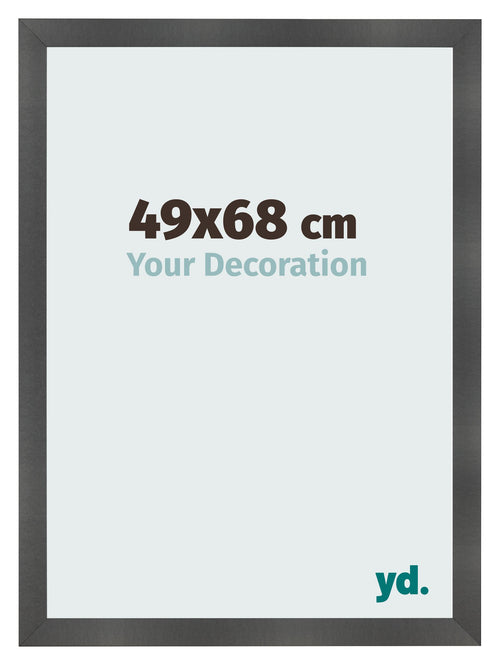 Marco de Fotos 49x68cm Negro Plateado Pulido MDF Pisa Delantera Tamano | Yourdecoration.es