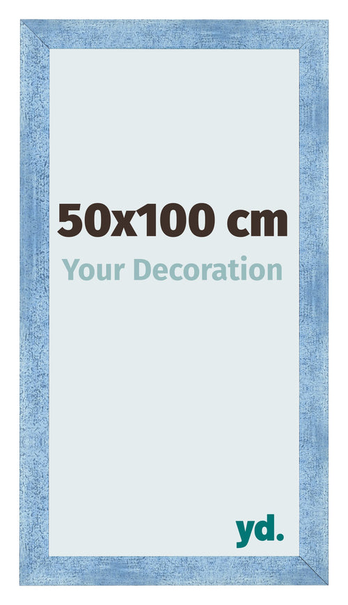 Marco de Fotos 50x100cm Claro Azul Barrido MDF Pisa Delantera Tamano | Yourdecoration.es