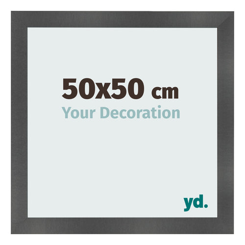 Marco de Fotos 50x50cm Negro Plateado Pulido MDF Pisa Delantera Tamano | Yourdecoration.es