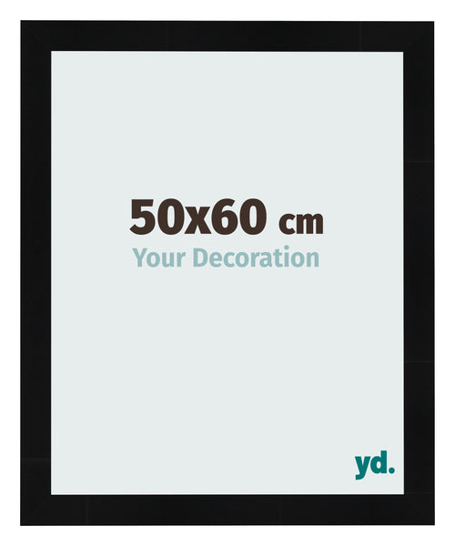 Marco de Fotos 50x60cm Negro Plateado Pulido MDF Pisa Delantera Tamano | Yourdecoration.es