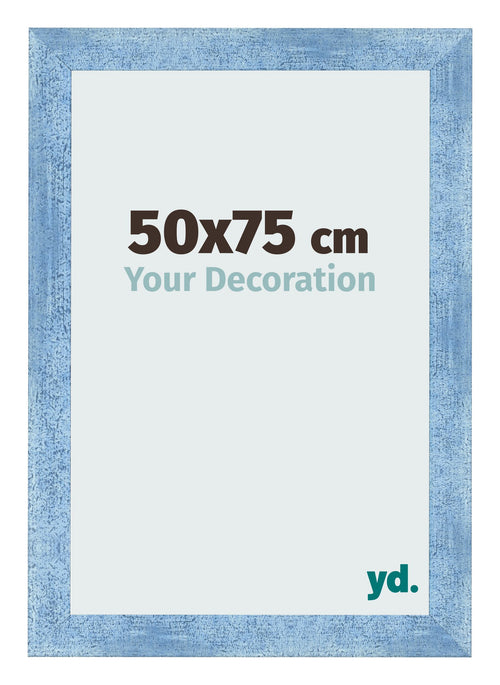 Marco de Fotos 50x75cm Claro Azul Barrido MDF Pisa Delantera Tamano | Yourdecoration.es