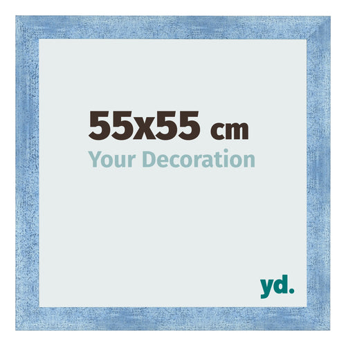 Marco de Fotos 55x55cm Claro Azul Barrido MDF Pisa Delantera Tamano | Yourdecoration.es