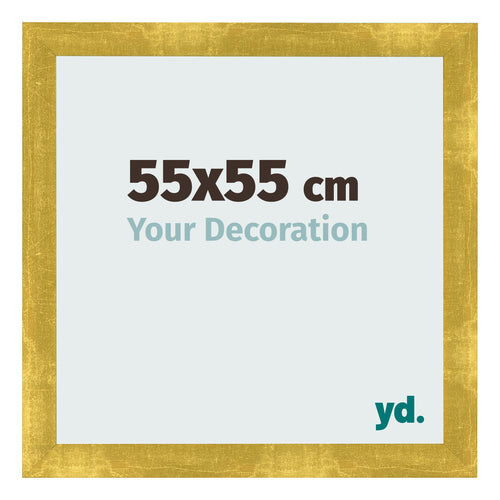 Marco de Fotos 55x55cm Dorado Vintage MDF Pisa Delantera Tamano | Yourdecoration.es
