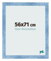 Marco de Fotos 56x71cm Claro Azul Barrido MDF Pisa Delantera Tamano | Yourdecoration.es