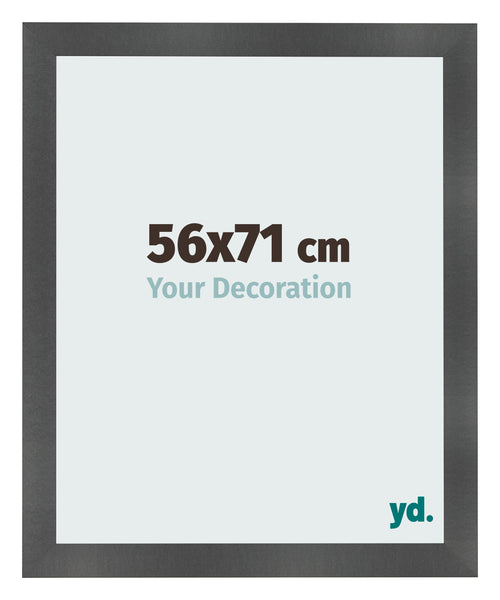 Marco de Fotos 56x71cm Negro Plateado Pulido MDF Pisa Delantera Tamano | Yourdecoration.es