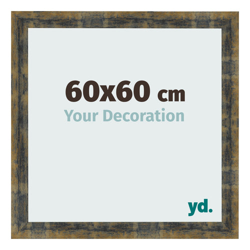 Marco de Fotos 60x60cm Azul Y Dorado Fusionado MDF Pisa Delantera Tamano | Yourdecoration.es