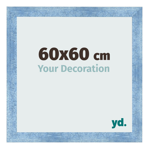 Marco de Fotos 60x60cm Claro Azul Barrido MDF Pisa Delantera Tamano | Yourdecoration.es