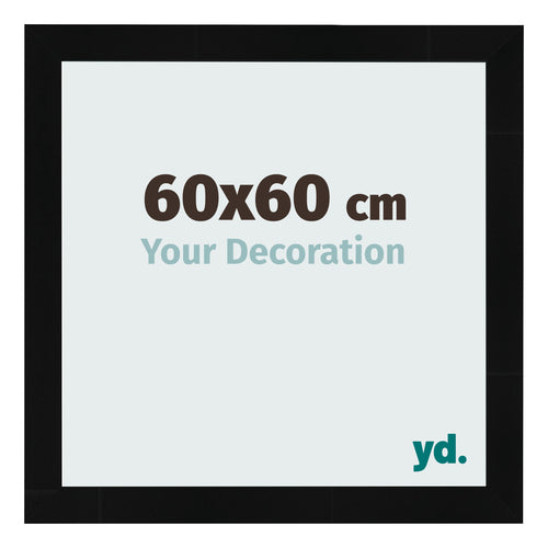 Marco de Fotos 60x60cm Negro Plateado Pulido MDF Pisa Delantera Tamano | Yourdecoration.es