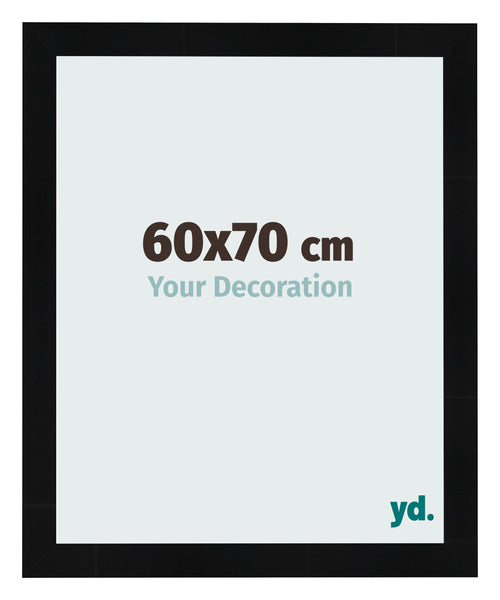 Marco de Fotos 60x70cm Negro Plateado Pulido MDF Pisa Delantera Tamano | Yourdecoration.es