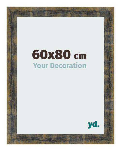 Marco de Fotos 60x80cm Azul Y Dorado Fusionado MDF Pisa Delantera Tamano | Yourdecoration.es