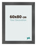 Marco de Fotos 60x80cm Negro Plateado Pulido MDF Pisa Delantera Tamano | Yourdecoration.es