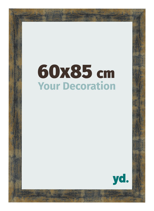 Marco de Fotos 60x85cm Azul Y Dorado Fusionado MDF Pisa Delantera Tamano | Yourdecoration.es