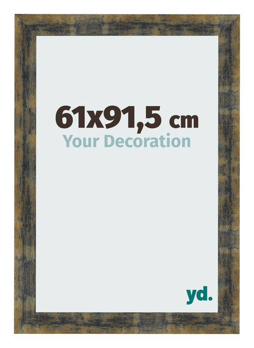 Marco de Fotos 61x91 5cm Azul Y Dorado Fusionado MDF Pisa Delantera Tamano | Yourdecoration.es