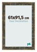 Marco de Fotos 61x91 5cm Azul Y Dorado Fusionado MDF Pisa Delantera Tamano | Yourdecoration.es