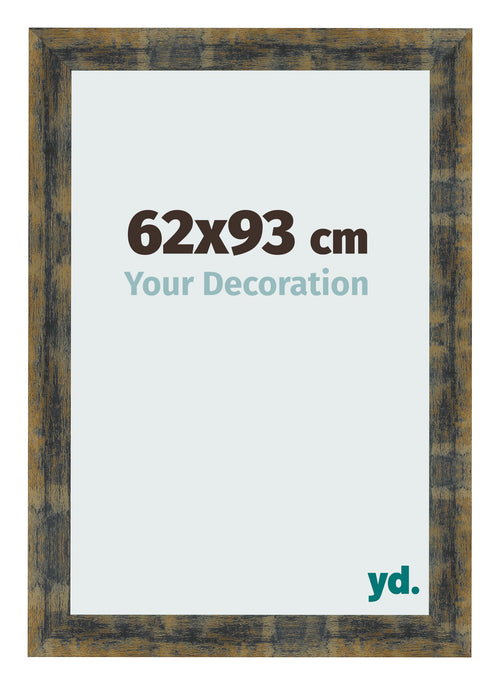 Marco de Fotos 62x93cm Azul Y Dorado Fusionado MDF Pisa Delantera Tamano | Yourdecoration.es