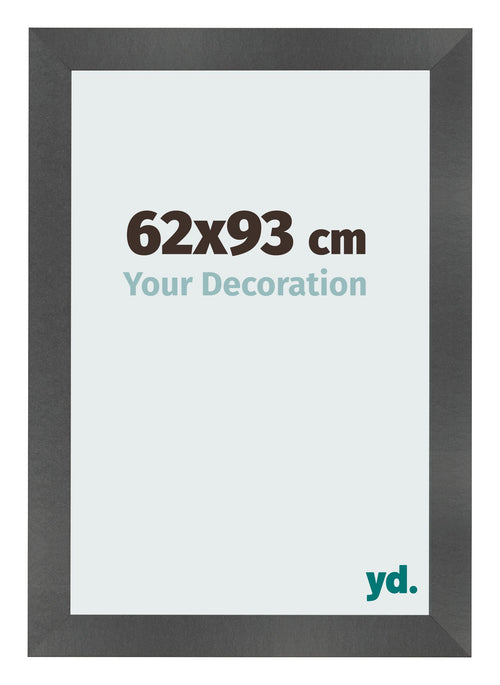 Marco de Fotos 62x93cm Negro Plateado Pulido MDF Pisa Delantera Tamano | Yourdecoration.es