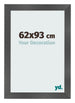 Marco de Fotos 62x93cm Negro Plateado Pulido MDF Pisa Delantera Tamano | Yourdecoration.es