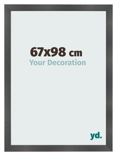 Marco de Fotos 67x98cm Negro Plateado Pulido MDF Pisa Delantera Tamano | Yourdecoration.es