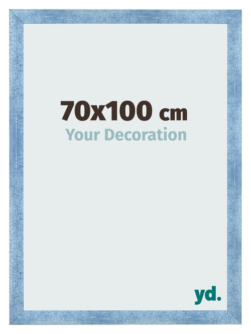 Marco de Fotos 70x100cm Claro Azul Barrido MDF Pisa Delantera Tamano | Yourdecoration.es