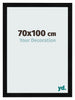 Marco de Fotos 70x100cm Negro Plateado Pulido MDF Pisa Delantera Tamano | Yourdecoration.es