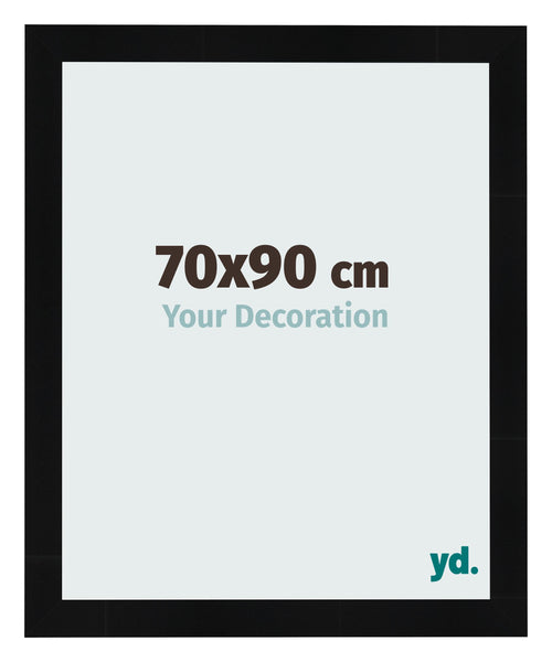 Marco de Fotos 70x90cm Negro Plateado Pulido MDF Pisa Delantera Tamano | Yourdecoration.es