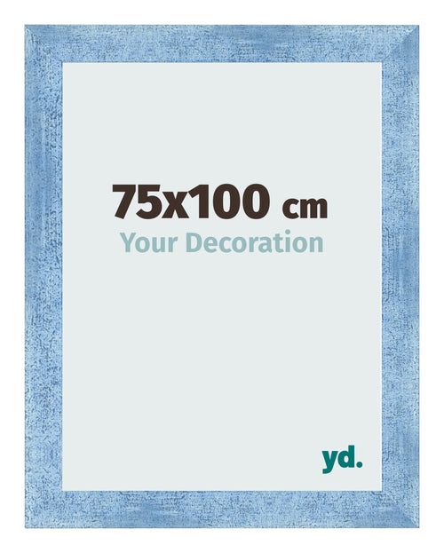 Marco de Fotos 75x100cm Claro Azul Barrido MDF Pisa Delantera Tamano | Yourdecoration.es