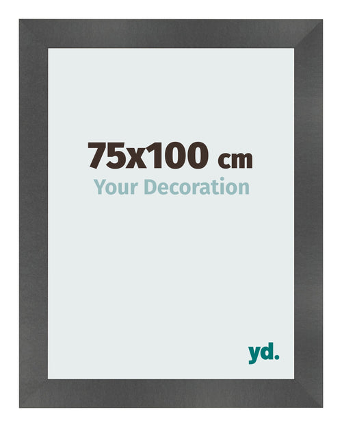 Marco de Fotos 75x100cm Negro Plateado Pulido MDF Pisa Delantera Tamano | Yourdecoration.es