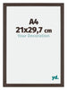 Mura MDF Marco de Fotos 21x29 7cm Roble Donker Parte delantera Tamano | Yourdecoration.es
