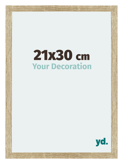 Mura MDF Marco de Fotos 21x30cm Sonoma Roble Parte delantera Tamano | Yourdecoration.es