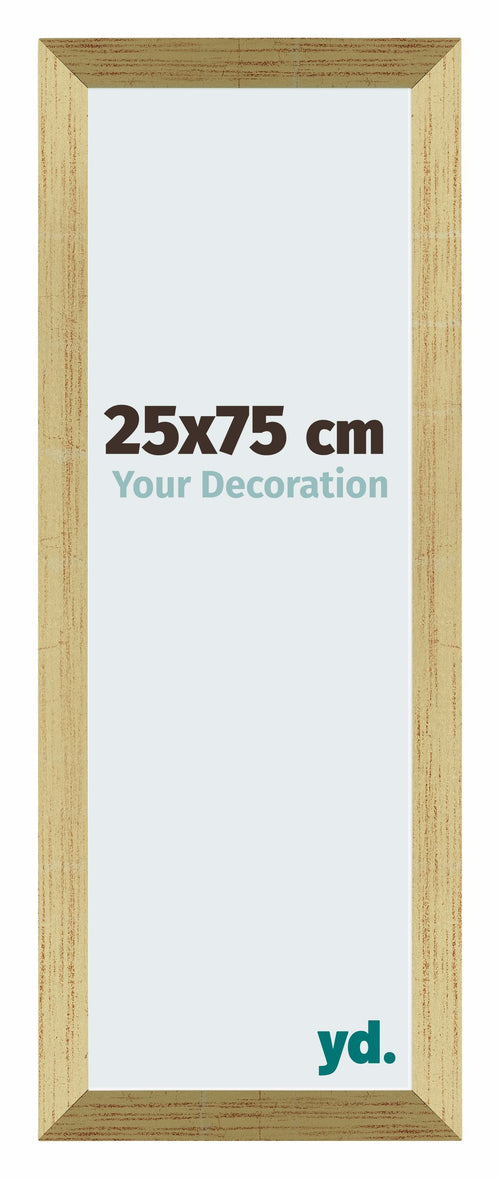 Mura MDF Marco de Fotos 25x75cm Dorado Brillante Delantera Tamano | Yourdecoration.es