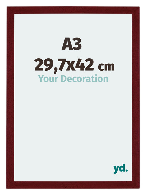 Mura MDF Marco de Fotos 29 7x42cm Vino tinto barrido Parte delantera Tamano | Yourdecoration.es