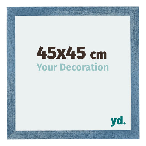Mura MDF Marco de Fotos 45x45cm Claro azul barrido Parte delantera Tamano | Yourdecoration.es