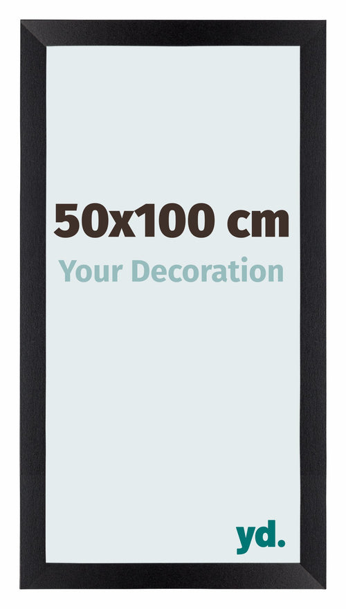 Mura MDF Marco de Fotos 50x100cm Negro Mat Parte delantera Tamano | Yourdecoration.es