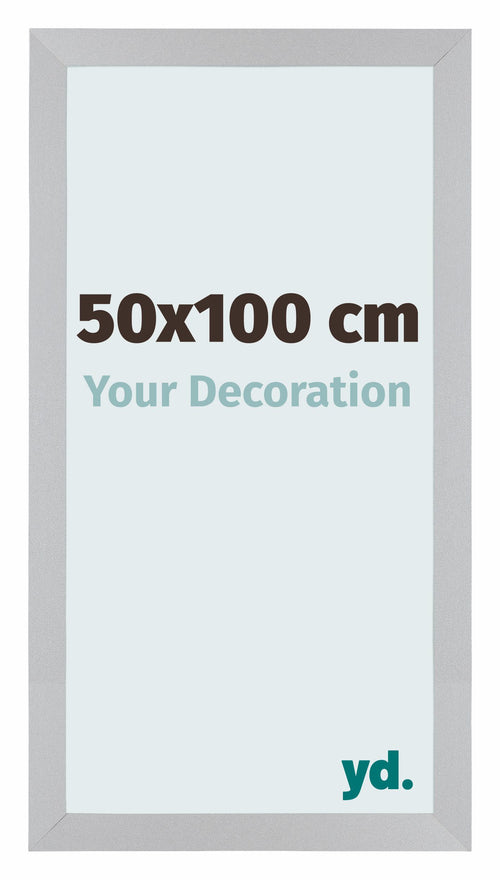 Mura MDF Marco de Fotos 50x100cm Plateado mate Parte delantera Tamano | Yourdecoration.es