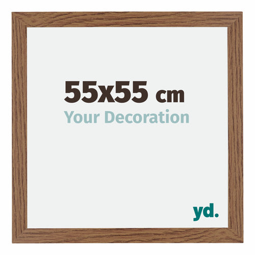 Mura MDF Marco de Fotos 55x55cm Roble Rustiek Parte delantera Tamano | Yourdecoration.es