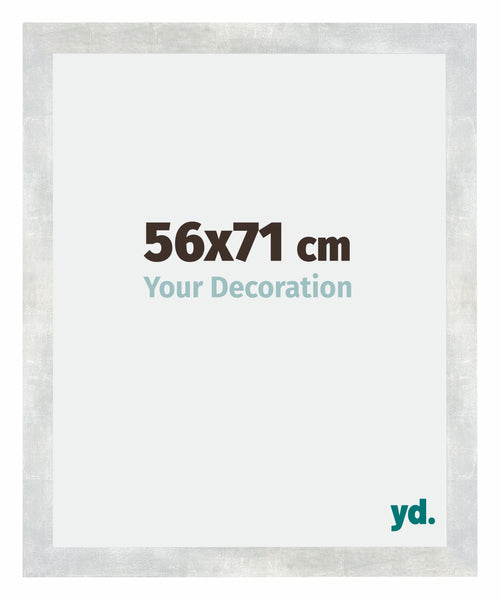 Mura MDF Marco de Fotos 56x71cm Plateado brillante vintage Parte delantera Tamano | Yourdecoration.es