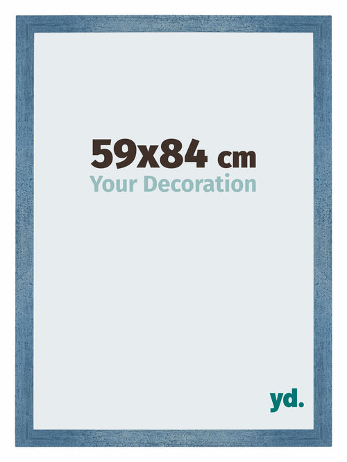 Mura MDF Marco de Fotos 59x84cm Claro Azul Barrido Delantera Tamano | Yourdecoration.es