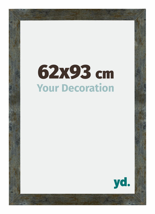 Mura MDF Marco de Fotos 62x93cm Azul y dorado fusionado Parte delantera Tamano | Yourdecoration.es