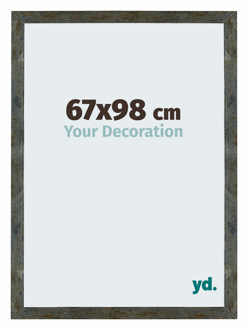 Mura MDF Marco de Fotos 67x98cm Azul y Dorado Fusionado Delantera Tamano | Yourdecoration.es