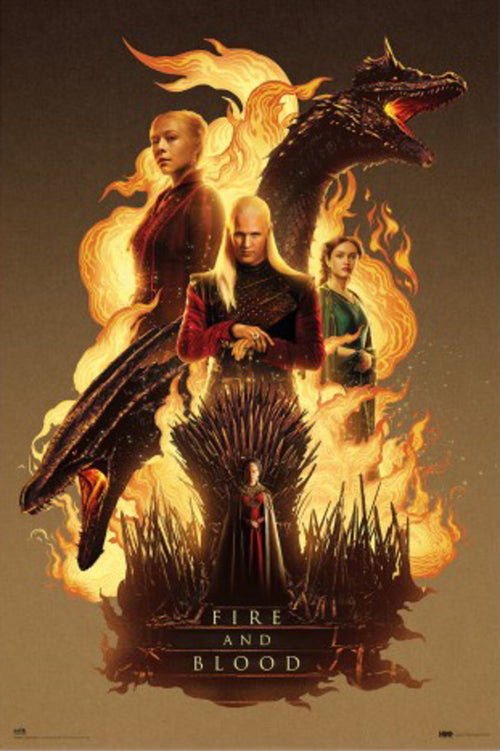 Poster House Of The Dragon Fire And Blood 61x91 5cm Grupo Erik GPE5855 | Yourdecoration.es