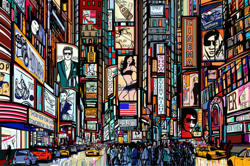 dimex times square Fotomural Tejido No Tejido 225x250cm 3 Tiras | Yourdecoration.es