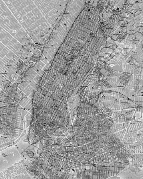 p033 vd2 komar nyc map Fotomural Tejido No Tejido 200x250cm 2 Tiras | Yourdecoration.es